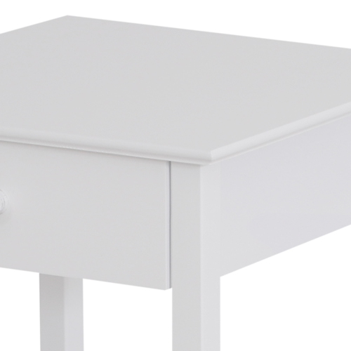 HOMCOM Modern Nightstand, Side Table with Drawer and Storage Shelf, End Table for Living Room, 15.4" x 15.4" x 24", White