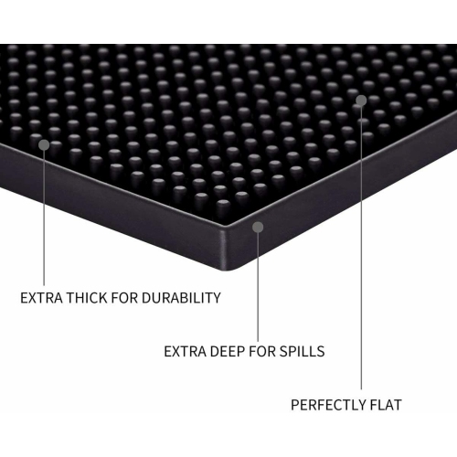 ISTAR Bar Mat for Cocktail and Coffee Bar 18" x 12" Rubber Bar Service Spill Mat for Cocktail Bartender Set of 2 Coffee Bar or Countertop Mats Glass