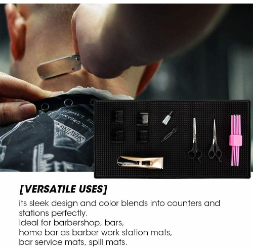 ISTAR Bar Mat for Cocktail and Coffee Bar 18" x 12" Rubber Bar Service Spill Mat for Cocktail Bartender Set of 2 Coffee Bar or Countertop Mats Glass