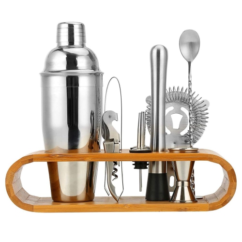 ISTAR Bartender Kit With Stand - 10 Piece Bar Set Cocktail Shaker Set, Drink Mixer Set For Home Bar With All Bar Accessories - Bar Tool Set, Cocktail