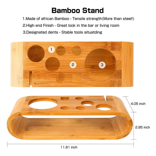ISTAR Bartender Kit With Stand - 10 Piece Bar Set Cocktail Shaker Set, Drink Mixer Set For Home Bar With All Bar Accessories - Bar Tool Set, Cocktail