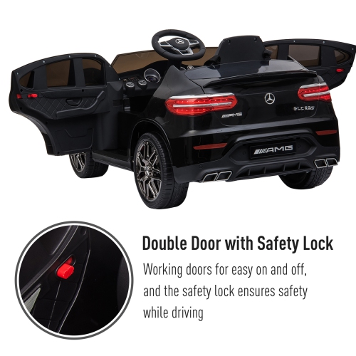 Aosom 12V/7AH Kids Ride on Car, Mercedes Benz AMG GLC63S Coupe, Electric Car with Remote Control, Handle, 2 Speed, with Music, Electric Light, Easy