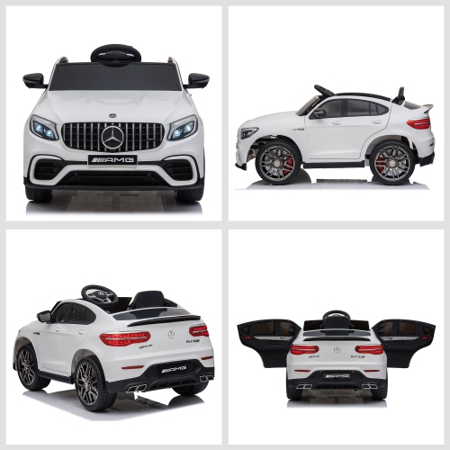 Aosom 12V/7AH Kids Ride on Car, Mercedes Benz AMG GLC63S Coupe, Electric Car with Remote Control, Handle, 2 Speed, with Music, Electric Light, Easy