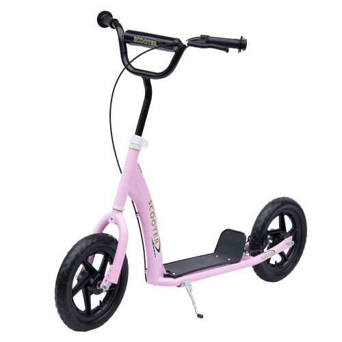 HOMCOM Kids Scooter Street Bike Bicycle for Teens Ride on Toy w/ 12'' Tire for 5-12 Year Old Pink