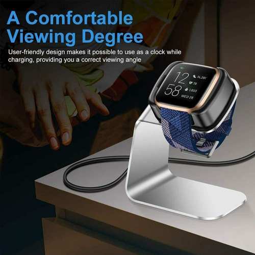 ISTAR Charger Dock Compatible with Fitbit Versa 2 Charger Stand Charging Cable Dock Station Base Cradle with 4.5ft USB Cord Replacement Accessories