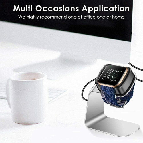 ISTAR Charger Dock Compatible with Fitbit Versa 2 Charger Stand Charging Cable Dock Station Base Cradle with 4.5ft USB Cord Replacement Accessories