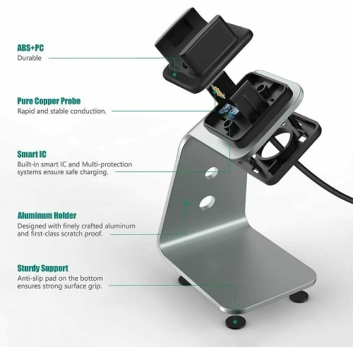 ISTAR Charger Dock Compatible with Fitbit Charge 3 / 4, Charging Stand Cable Cord Station Cradle Base Replacement Accessories with 4.2 ft USB Cable