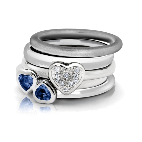 Sterling Silver Rhodium Plated Stackable Polished Ring