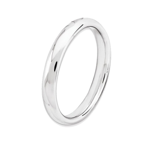 Sterling Silver Rhodium Plated Stackable Polished Ring
