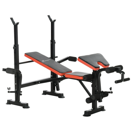 Soozier Black Red Steel 3 Position Adjustable Weight Bench