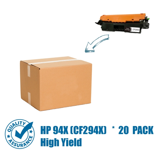 Image 1 de 10.. Printer Pro™ Compatible Replacement for 20 Pack HP 94X/hp94x/cf294x/HP 294X/CF294X Black Toner Cartridge for HP Printer LaserJet Pro