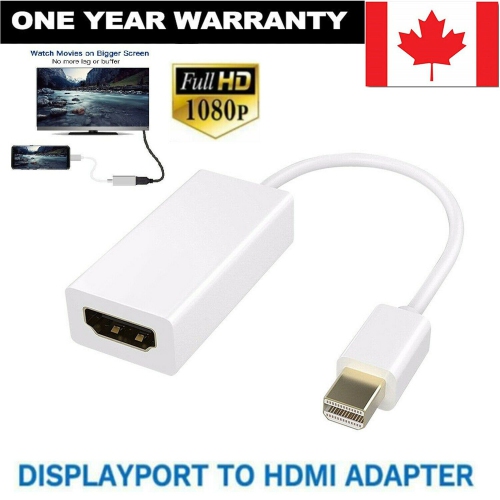 Mini DisplayPort DP To HDMI Adapter Converter Cable White for MacBook Air/Pro