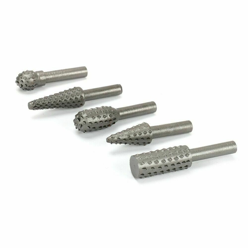 5pc Rasp Steel Rotary Burr Shape Wood Grinding Milling Shaping Drill Bit Tool