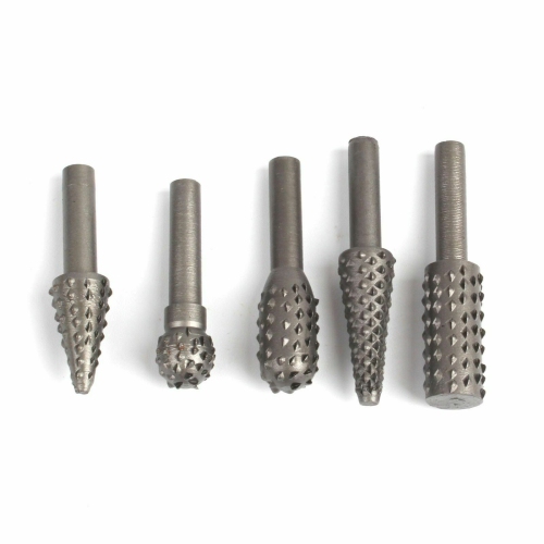 5pc Rasp Steel Rotary Burr Shape Wood Grinding Milling Shaping Drill Bit Tool