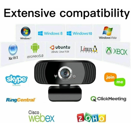 HD 1080P Webcam Mini Computer PC WebCamera with Microphone Rotatable Cameras