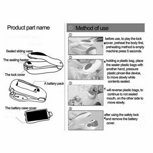 2 PCS Mini Heat Sealing Machine Bag Heat Sealer Plastic Bags Package Sealing