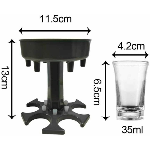 6 Shot Glass Dispenser for Filling Liquids Shots Wine Cocktail Carrier Liquor