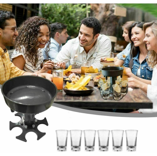 6 Shot Glass Dispenser for Filling Liquids Shots Wine Cocktail Carrier Liquor