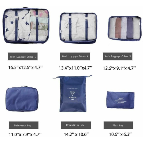 Ensemble de 6 valises/sacs de rangement de voyage format valise de rangement portatif