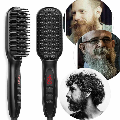 Fer à lisser à barbe et curling pour hommes brosse peigne lisseur coiffant le capuchon Quick Iron