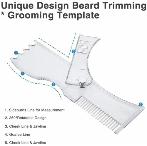 Style Beard Trim Template Men Modelling Tool Shaping Comb Trim Guide Shaver Tool
