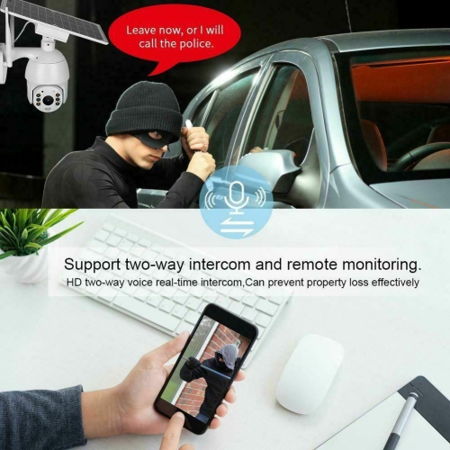 1080P Wireless Camera Outdoor Solar Powered Battery PTZ camera IP Waterproof US