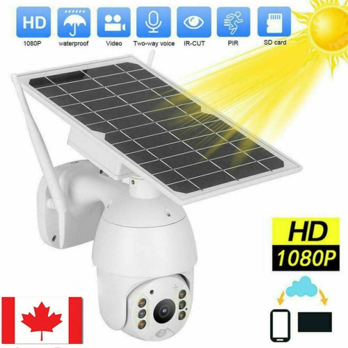 1080P Wireless Camera Outdoor Solar Powered Battery PTZ camera IP Waterproof US