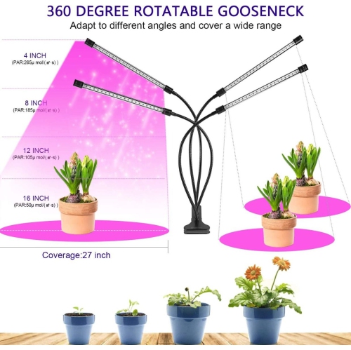 ISTAR 9 Dimmable Levels Grow Light with 3 Modes Timing Function for Indoor Plants