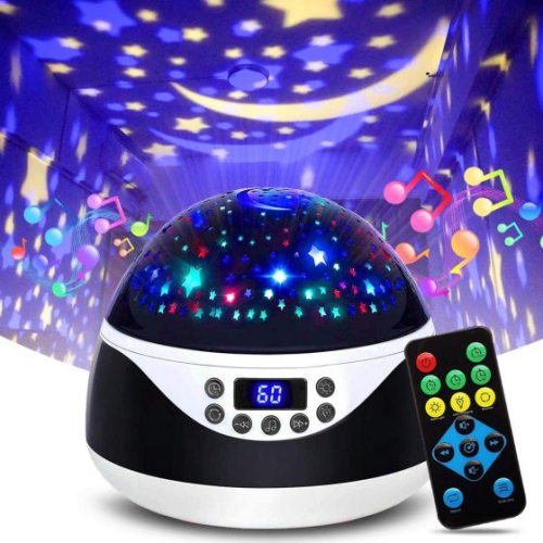 Rotating Starry Sky Projection Night light Moon Star Lamp for Kids Baby Party : Night Light For Kids Star and Moon Nebula Star Projector 360 Degree R