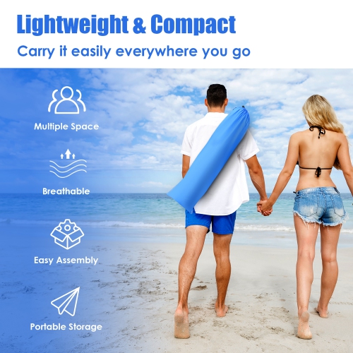 Costway 3-4 Person Easy Pop Up Beach Tent UPF 50+ Portable Sun Shelter