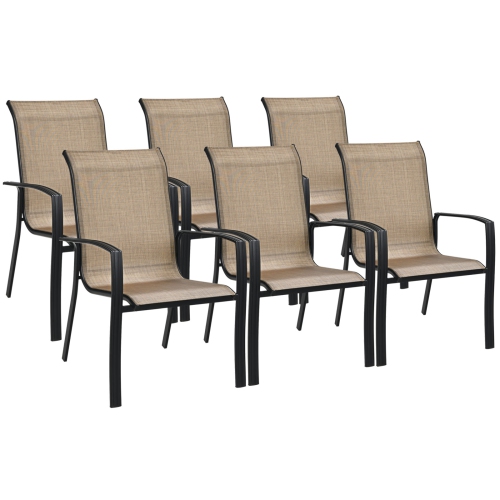 COSTWAY  Set Of 6 Patio Dining Chair Stackable Camping Garden Deck No Assemble