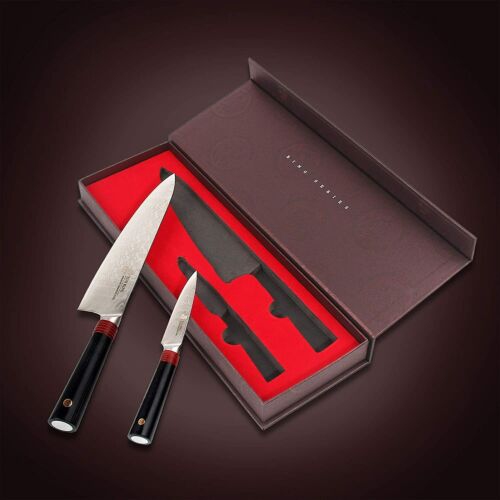 TUO TC0313D Damascus Kitchen Knife 2-piece Set Japanese AUS-10 High Carbon Steel