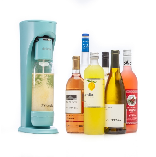 Drinkmate Machine à Gazéifier pour Eau et Boissons Gazeuses, Recharge de CO2 Non Incluse, Bleu Arctique