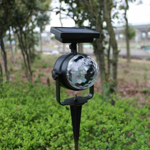 Lampe laser solaire de projecteur à DEL rotative colorée et colorée; Lampe de fête de Noël