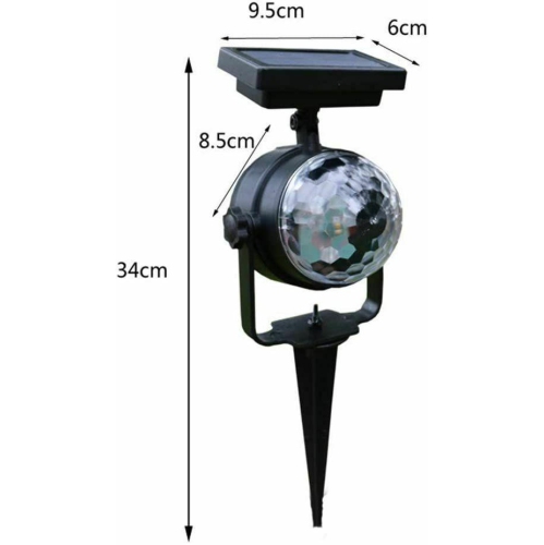 Lampe laser solaire de projecteur à DEL rotative colorée et colorée; Lampe de fête de Noël