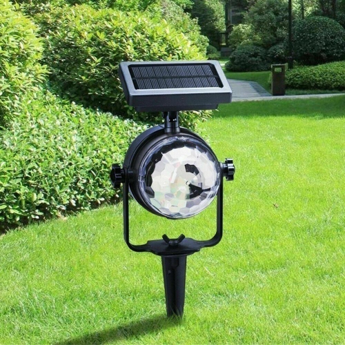 Lampe laser solaire de projecteur à DEL rotative colorée et colorée; Lampe de fête de Noël