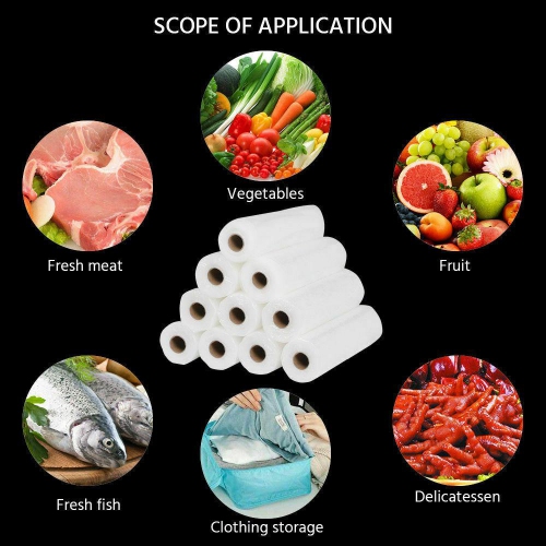 4 X Vacuum Food Sealer Roll kitchen Storage Bag 5 m X 28 cm Heat Grade