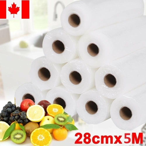 4 X Vacuum Food Sealer Roll kitchen Storage Bag 5 m X 28 cm Heat Grade