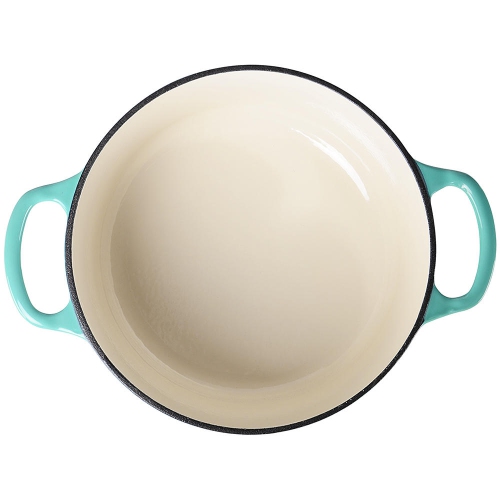 Faitout en fonte de 4,2 pte avec poignée et bouton en acier inoxydable, vert