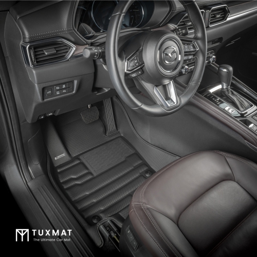 TuxMat - For Mazda CX-5 2017-2025 Models - Custom Car Mats - Maximum Coverage, All Weather, Laser Measured - This Full Set Includes 1st and 2nd Rows