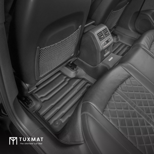 TuxMat - For Audi A4 2017-2025 Models - Custom Car Mats - Maximum Coverage, All Weather, Laser Measured - This Full Set Includes 1st and 2nd Rows