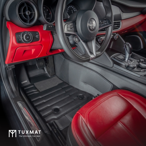 TuxMat - For Alfa Romeo Giulia AWD 2017-2025 Models - Custom Car Mats - Maximum Coverage, All Weather, Laser Measured - This Full Set Includes 1st