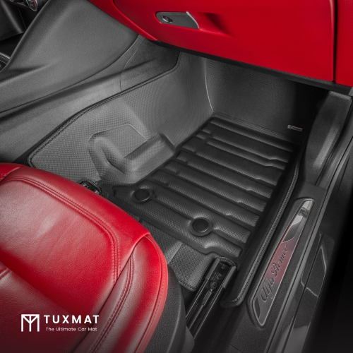 TuxMat - For Alfa Romeo Giulia AWD 2017-2025 Models - Custom Car Mats - Maximum Coverage, All Weather, Laser Measured - This Full Set Includes 1st