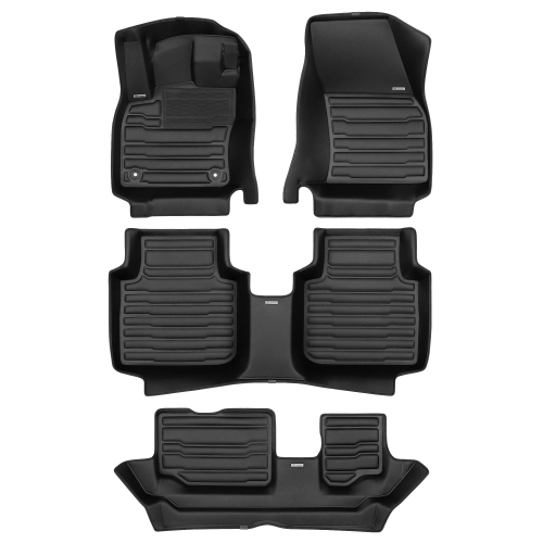 TuxMat - For Volkswagen Tiguan 2018-2024 Models - Custom Car Mats - Maximum Coverage, All Weather, Laser Measured - This Full Set Includes 1st, 2nd