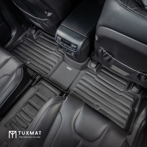 TuxMat - For Volkswagen Tiguan 2018-2024 Models - Custom Car Mats - Maximum Coverage, All Weather, Laser Measured - This Full Set Includes 1st, 2nd