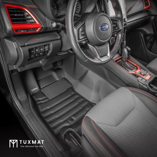 TuxMat - For Subaru Forester 2019-2024 Models - Custom Car Mats - Maximum Coverage, All Weather, Laser Measured - This Full Set Includes 1st and 2nd