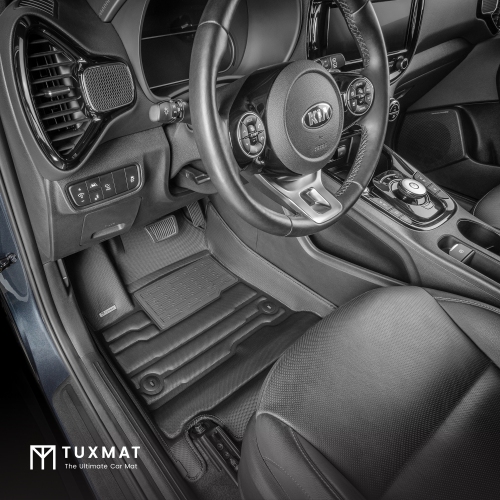TuxMat - For Kia Soul Electric 2020-2023 Models - Custom Car Mats - Maximum Coverage, All Weather, Laser Measured - This Full Set Includes 1st and