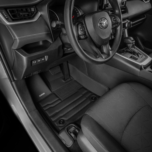 TuxMat - For Toyota RAV4 2019-2025 Models - Custom Car Mats - Maximum Coverage, All Weather, Laser Measured - This Full Set Includes 1st and 2nd Rows
