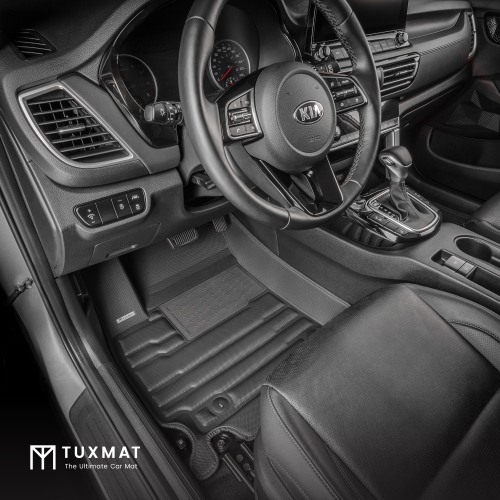 TuxMat - For Kia Seltos 2020-2023 Models - Custom Car Mats - Maximum Coverage, All Weather, Laser Measured - This Full Set Includes 1st and 2nd Rows