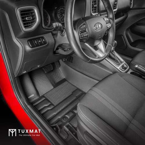 TuxMat - Pour les modèles Hyundai Venue 2020-2026 - Tapis d'auto personnalisés - Couverture maximale, toutes saisons, mesurée au laser - Cet ensemble